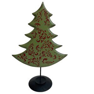 Tall Standing Holiday Tree Metal 15" Country Rustic Cottage Christmas Decor